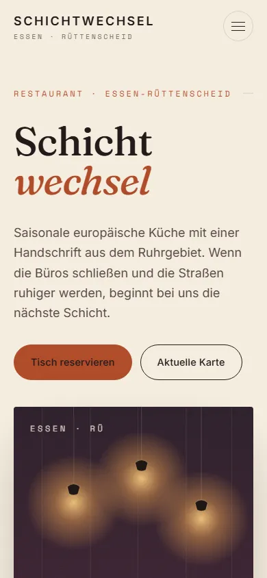 Mobile Ansicht der Konzeptarbeit SCHICHTWECHSEL